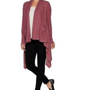 NWOT Logo by Lori Goldstein Brushed Rib Knit Duster Cardigan | Size XS